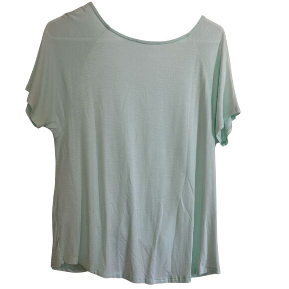 Wasabi + Mint Women's Soft Green Twist Knot V-Neck Tee Size M - Picture 3 of 5